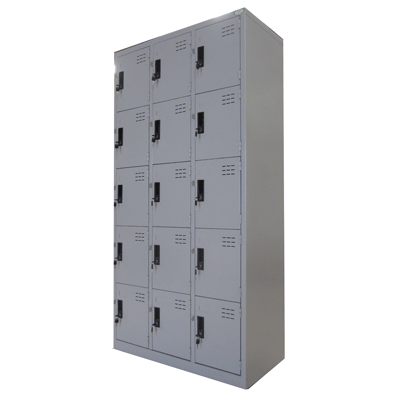 15-door locker cabinet